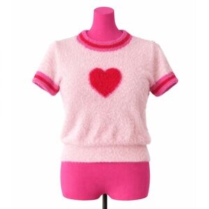 Y2K Fuzzy Heart Knit Top | Size S · $75